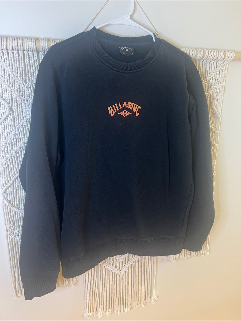 Billabong Black Crewneck Sweatshirt with Orange Logo - Picture 3 of 5